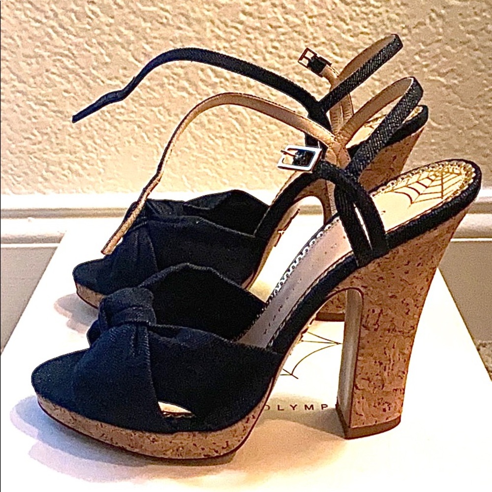 Charlotte Olympia Denim “Farrah” Strappy Pumps